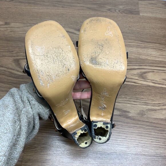 Valentino Garavani Rockstud Women's Size EU 40 Black Leather Stiletto Sandals. - Picture 8 of 15